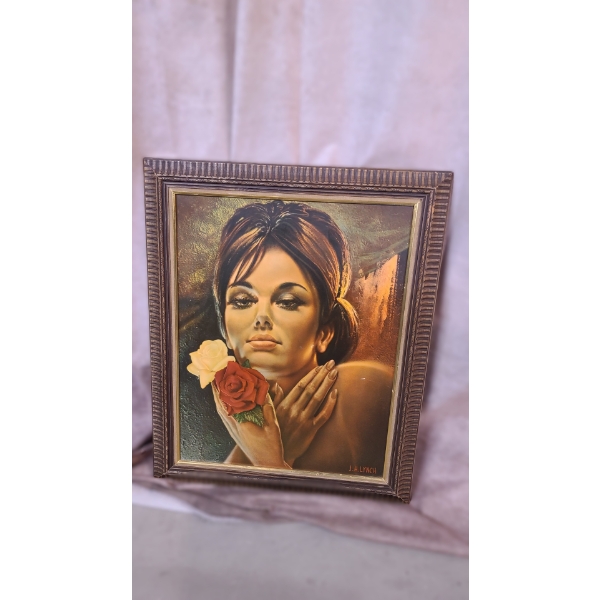 J.H Lynch Framed Print On Canvas Of "Lisa Rose"