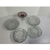 Image 1 : Beautiful Glass Plates & Ashtray - 2 plates - 2 ashtrays - one dish with red rimmed