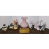 Image 1 : Fenton Vase with 9pc Assorted Collectible Figurines