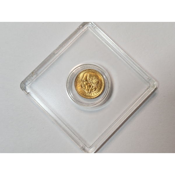 1945 Mexico Dos y Medio Pesos (2-1/2 Peso) Gold Coin AGW: 0.0603oz