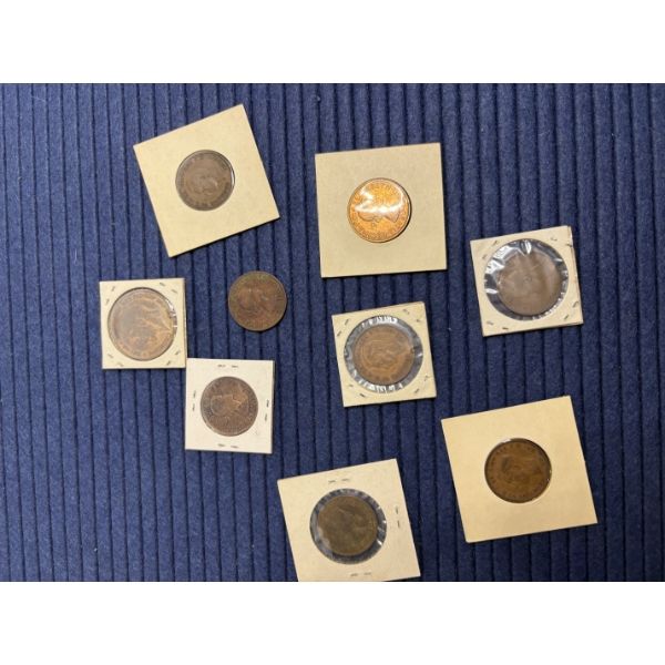9 British Half Pennies - GB Half Penny 1942 - England 1938 - 1927 - 1966 - 1959 - 1967 - 1942 - 1942