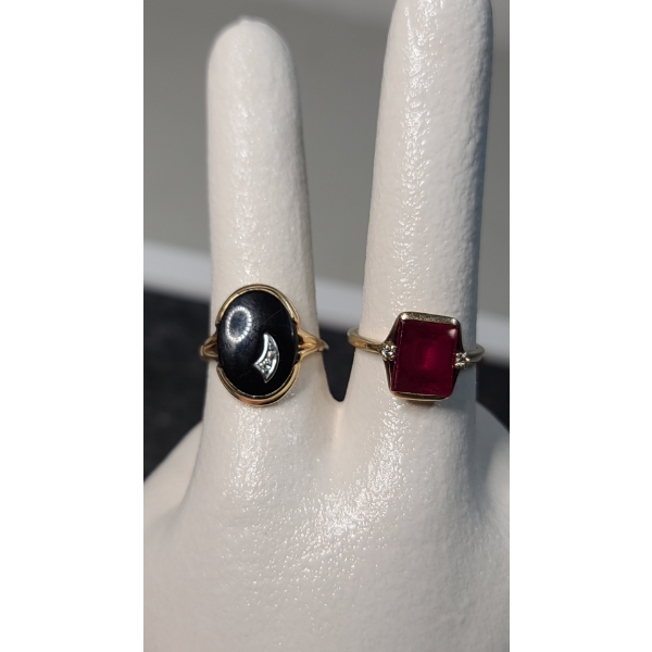 Set of Two 10k Gold Rings Weighing 6.7 Grams Overall