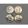 Image 1 : Four 1960-D 90% Silver Franklin Half Dollars - Face Value $2.00