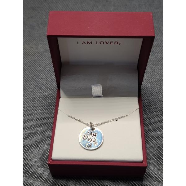 Sterling Silver "I AM LOVED" Necklace Measuring About 18" - By Helzburg Diamonds -Weighing 3.4 Grams