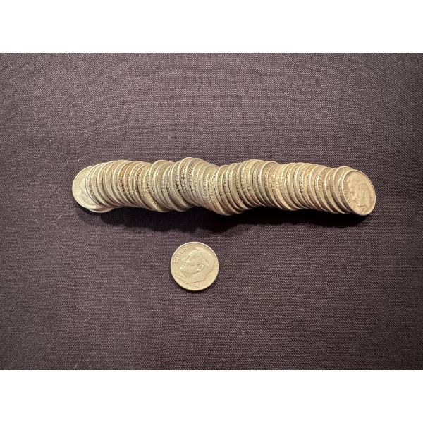 50 - United States Roosevelt Roll of 90% Silver Dimes - Face Value $5.00