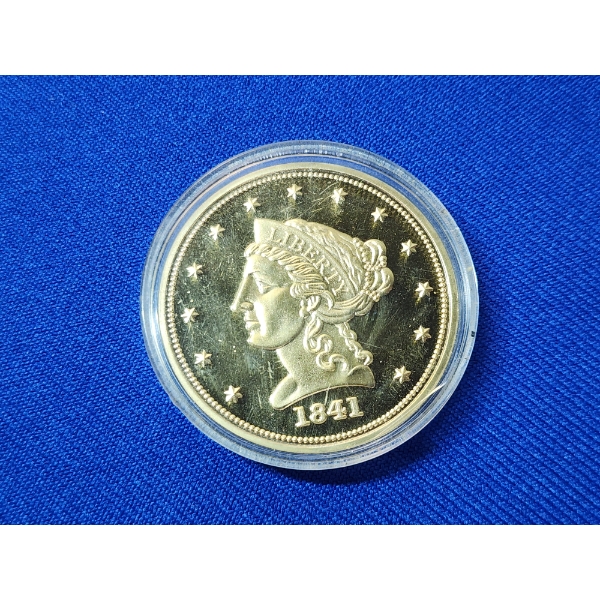 REPLICA Gold-Tone 1841 $2.50 Gold Liberty Head - Copy Coin in Capsule