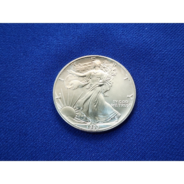 1990 $1 Silver American Eagle 1oz Fine Silver