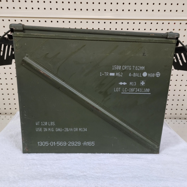 U.S. Military Surplus 7.62mm Large Ammo Can 1500 Crtg M13