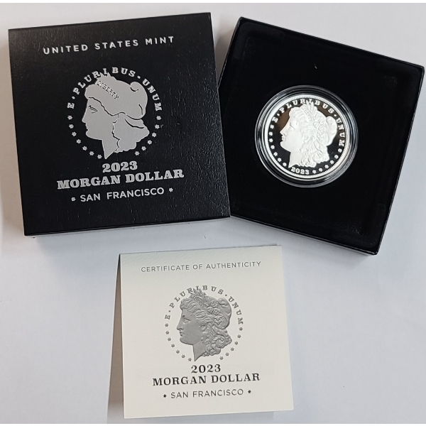 U.S Mint 2023-S 0.859 Troy Ounce .999 Fine Silver Morgan Proof Dollar With Original Packaging 