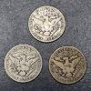 Image 2 : 3 Pcs  - Barber (Liberty Head) 90% Silver Half Dollars - 1912 P / O / S - See Pics