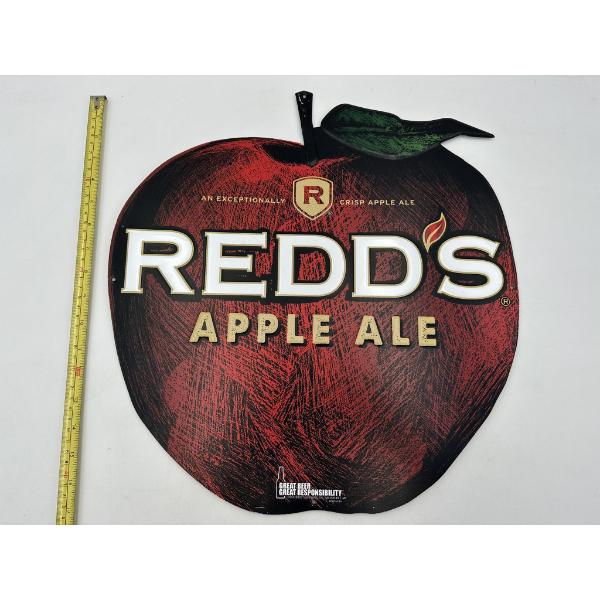 Large Redds Apple Ale Advertising Metal Sign Approx. 17"x15"