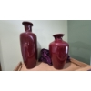 Image 1 : PICKUP IN NORTHFIELD - Pair Of Pottery Glazed Vases As Shown: 21.5" & 15.5" Tall - See Pics 