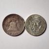 Image 2 : Two 90% Silver United States Half Dollars ~ Franklin & Kennedy ~ $1.00 Face Value
