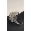 Image 2 : Women's 14K White Gold Diamond Cluster Cocktail Ring - Size 8 - Weight: 8.1g