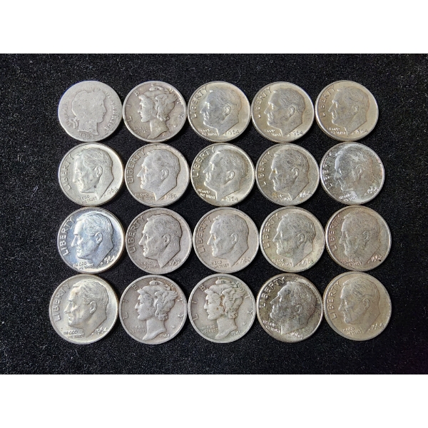 $2 Face Value in Assorted 90% Silver Dimes