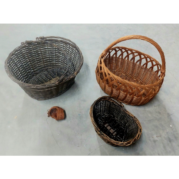 4 Pc Wicker Baskets As Shown