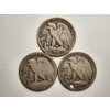 Image 3 : Three Walking Liberty 90% Silver Half Dollars ~ 1943, 1945 & No Date ~ $1.50 Face Value