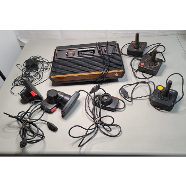 Vintage Atari 2600 Video Game Console Including Paddles, Joysticks & Power Cord -Condition Unknown