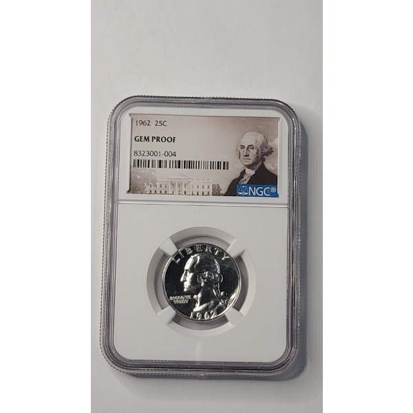 NGC 1962 GEM PROOF 90% Silver Washington Quarter