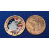 Image 2 : 1 AVDP 0z .999 Fine Copper Round & Colorized 1 AVDP 0z .999 Fine Copper Rounds