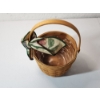 Image 2 : Longaberger Small Fruit Basket w/ Plastic Liner and Fabric Bow