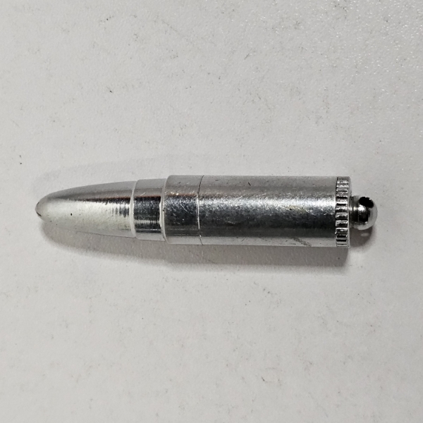 Vintage Silver Tone Bullet Shaped Pocket Lighter Keychain