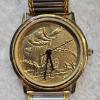 Image 1 : Bon Ton Bass Gold Tone Watch with Damaged Stainless Steel Band and Velvet Pouch
