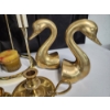 Image 4 : Vintage Hamilton Mantle Clock & Lot Brass Candle Holders, Snuffer, Bookends