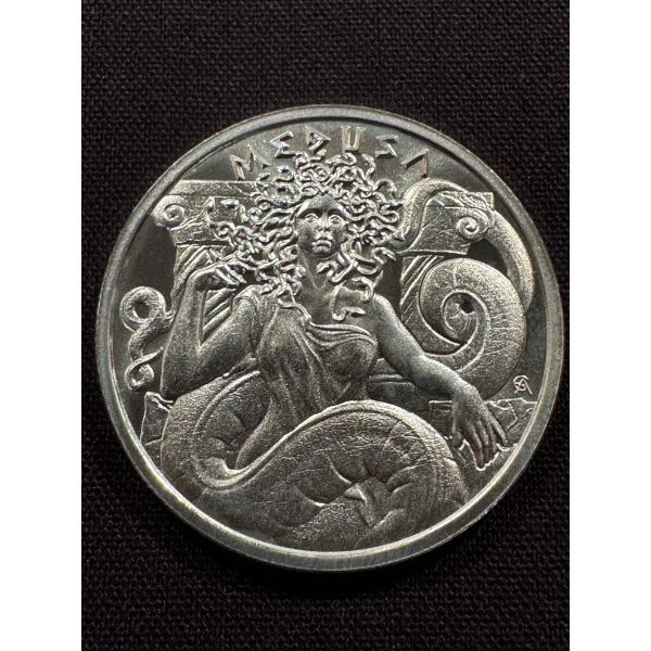 One Troy Ounce .999 Fine Silver Medusa Greek Mythology Coin - Mint Condition
