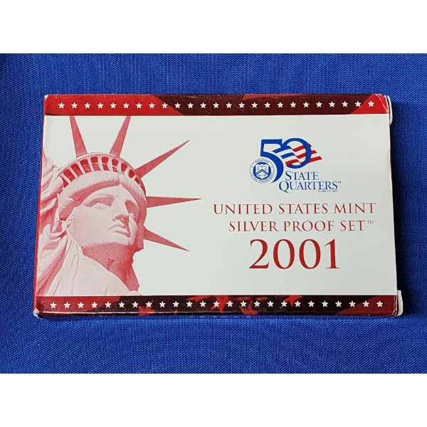 2001 United States Mint Silver Proof Set Including 50 State Quarters