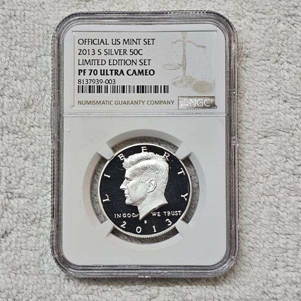 2013-S 90% Silver Kennedy Half Dollar graded PF70 Ultra Cameo by the NGC