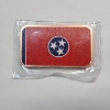 Image 1 : Tennessee State Flag Copper Bar - 1 oz .999 Fine Copper - Sealed! 