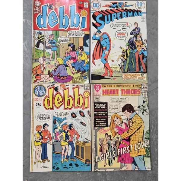Four Vintage DC Comic Books Including 1975 Superman