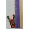 Image 8 : 14K Yellow Gold Split V Design Pendant With Orange Rose Cute Stones - Weight: 6.8g