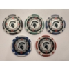 Image 1 : Rare Michigan State Spartans Clay Poker Chip Set - Mint Condition - Complete Set 5 Chips