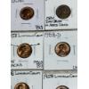 Image 6 : Assorted Pennies in Labeled Cards in basket- 1957-D - 1958's - Some with Die Cracks & Errors - FV $0