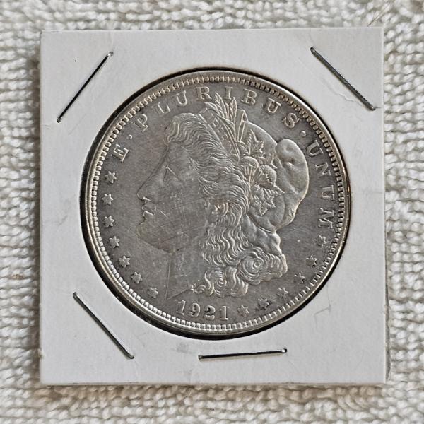 1921 Morgan Silver Dollar, a U.S. Coin Made of 90% Fine Silver