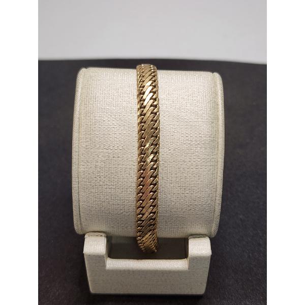 14K Gold Flat Curb Chain 7.5" Bracelet Total Weight: 6.6g