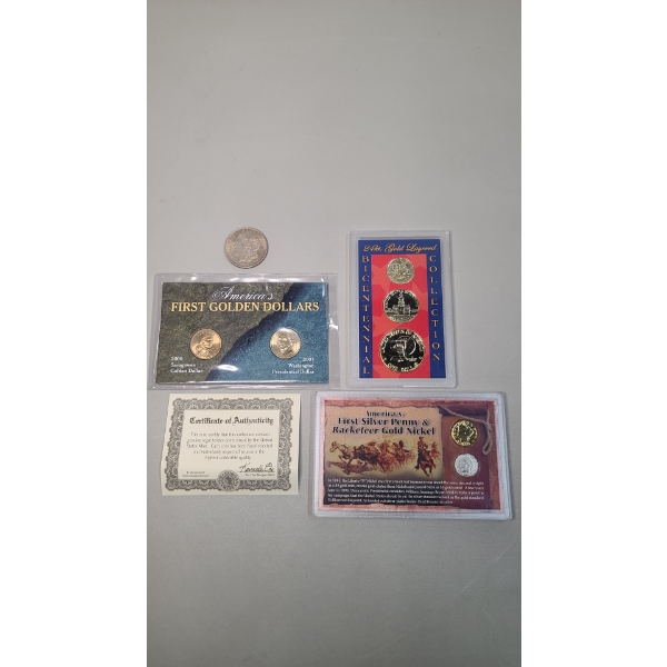 1921 Silver Morgan Dollar & (3) Coin Collections In Displays - Face Value: $4.81