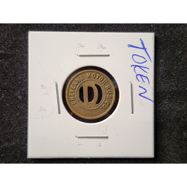 1930's Cheyenne Motor Bus Co. One City Fare Token 
