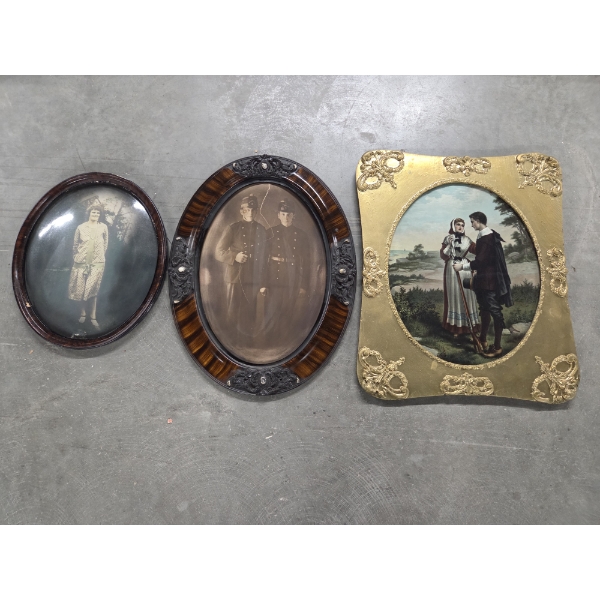 Three Gorgeous Framed Vintage Picture Collection 