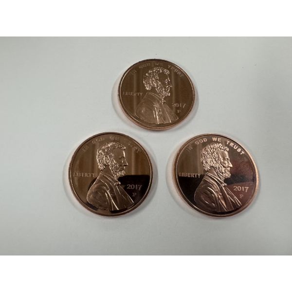 3 - Large Lincoln Penny .999 Fine Copper Troy Ounce Coin - Mint Condition - Hard To Find