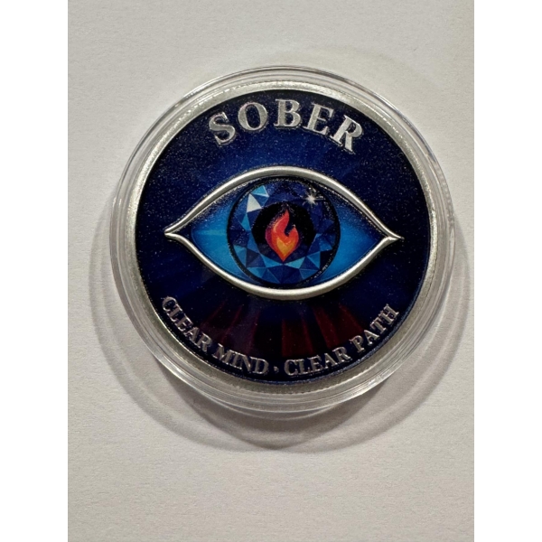 SOBER Challenge Coin In Protective Holder - Mint Condition - Limited Edition