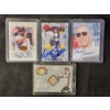 Four Assorted Trading Cards Ft. Three Autographed & One Chipper Jones Patch Card!