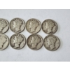 Image 3 : x10 Assorted Years & Mint Marks U.S. 90% Silver Mercury Dimes FV: $1.00