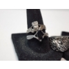 Image 2 : Five Assorted Sterling Silver Rings - Onyx, Various Styles TW: 19.0g