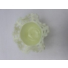 Image 3 : Uranium Glass Vase - Yellowish/Green Uranium Glass Vase with Crimped Edges 