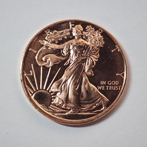 Walking Liberty Design 1 ADVP oz .999 Fine Copper Round 