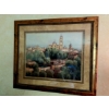 Image 2 : Large 44" x 38" European Scene Framed Print - Nice Wood Frame Excellent Condition