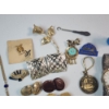 Image 2 : Assorted Costume Jewelry: Pins, Necklaces, Watch, Earrings, Vintage Perfume Bottle